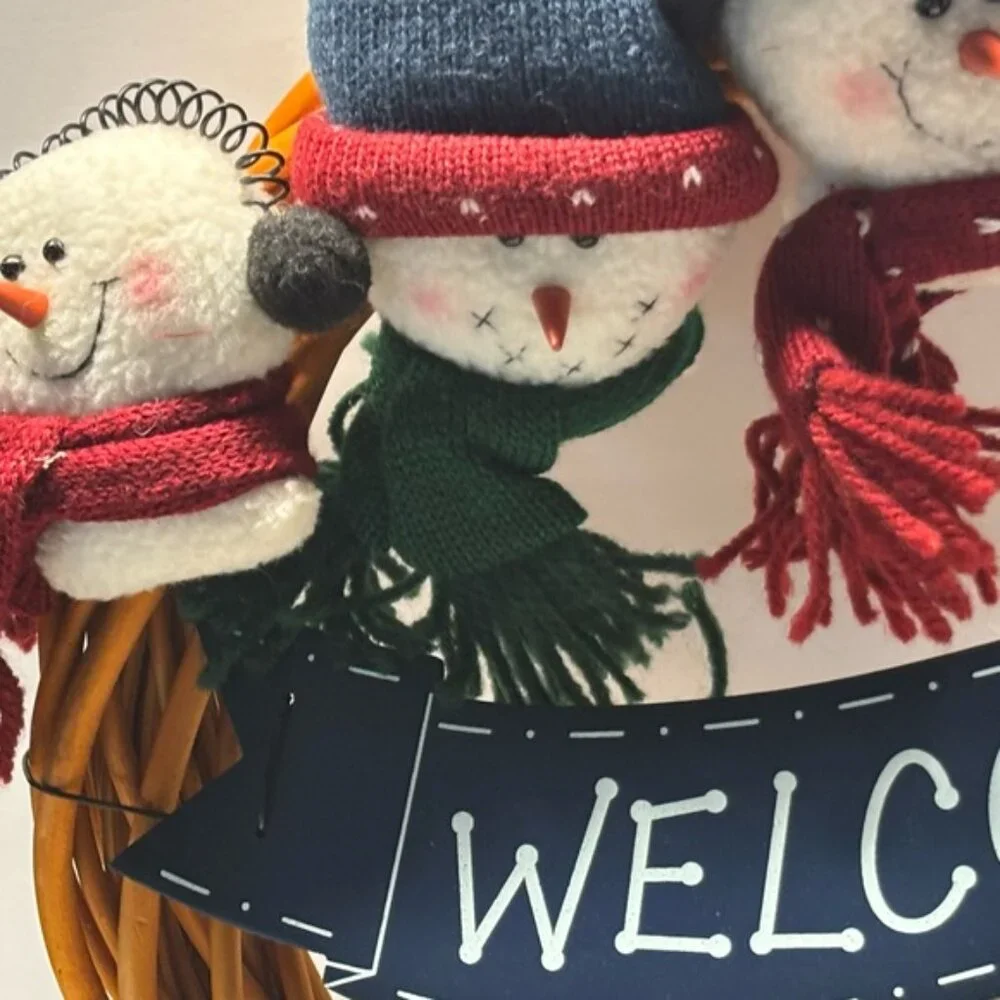 Vintage Festive Snowman Welcome Wreath